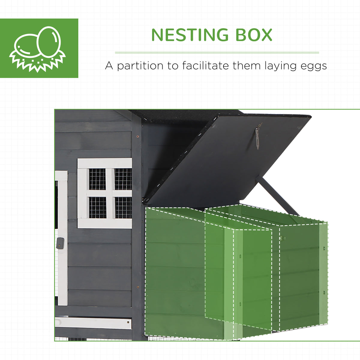 Wooden Chicken Coop with Run and Nesting Box