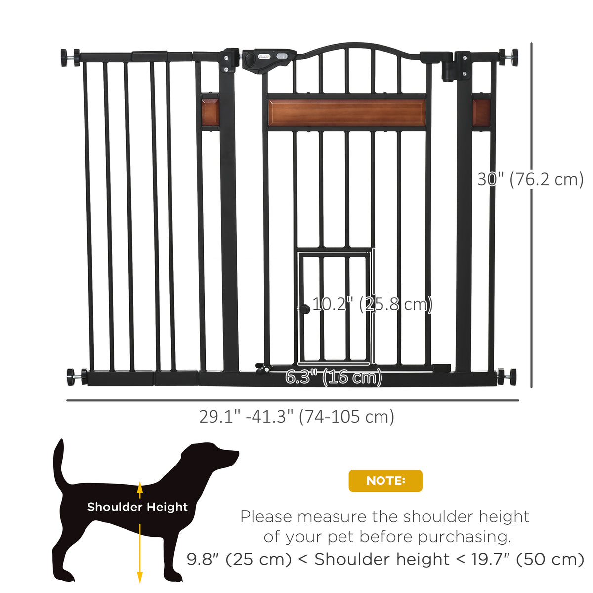 Extra Wide Pet Gate with Cat Door