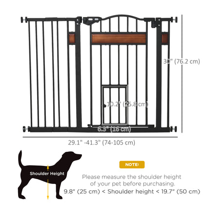 Extra Wide Pet Gate with Cat Door