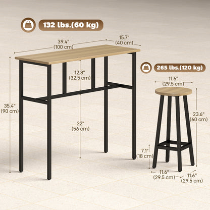 6-Piece Bar Set with 2 Tables and 4 Stools