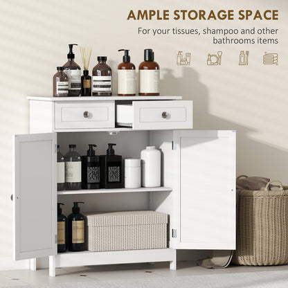 Freestanding bathroom floor cabinet with storage and drawers
