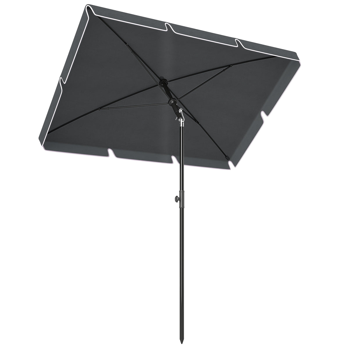 Rectangle Patio Umbrella 198 x 130 cm Tilting Aluminum