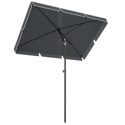 Rectangle Patio Umbrella 198 x 130 cm Tilting Aluminum