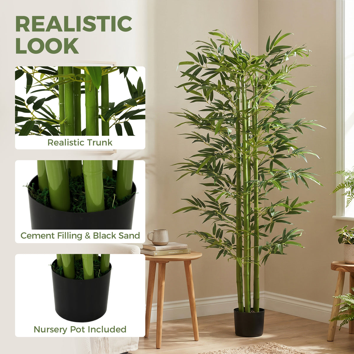 Artificial Bamboo Tree in Pot — Green
