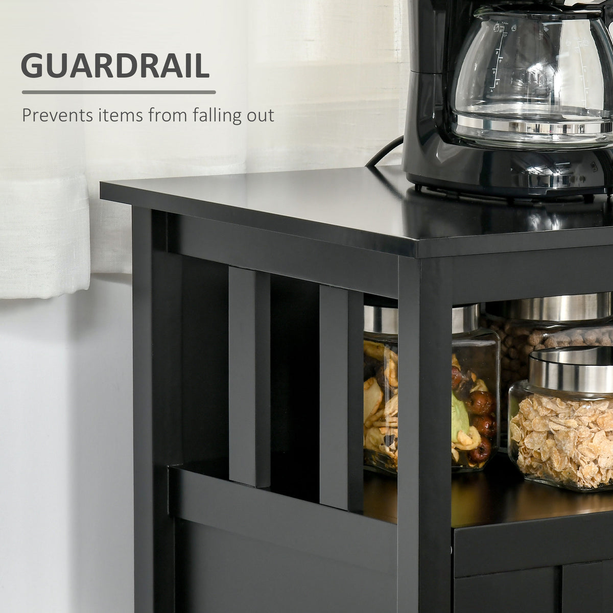 Sideboard buffet server storage cabinet with adjustable shelves