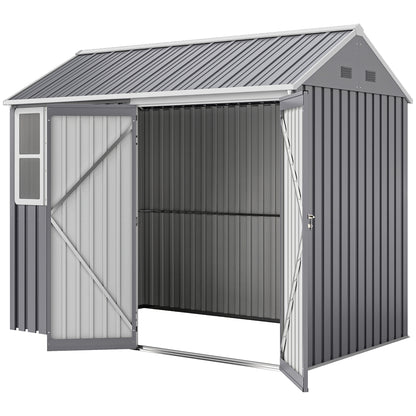 Cobertizo metálico para jardín de 2,6 m x 1,7 m — gris