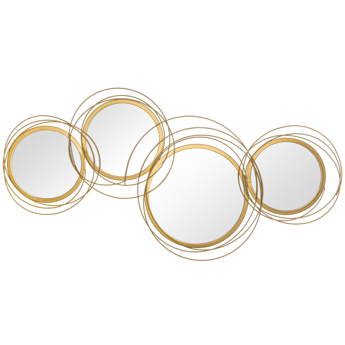 Metal circle wall art mirror decor