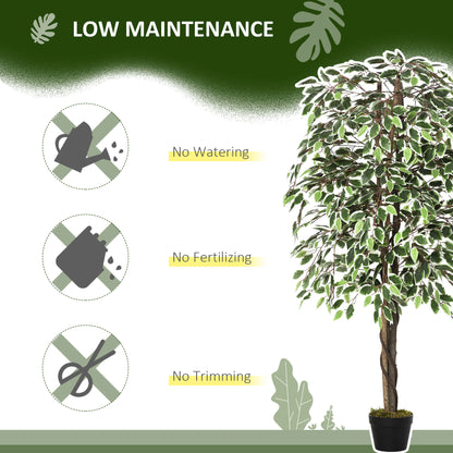 Realistic Potted Artificial Ficus Tree — Green