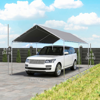 Car Shelter 10' Galvanized Steel
