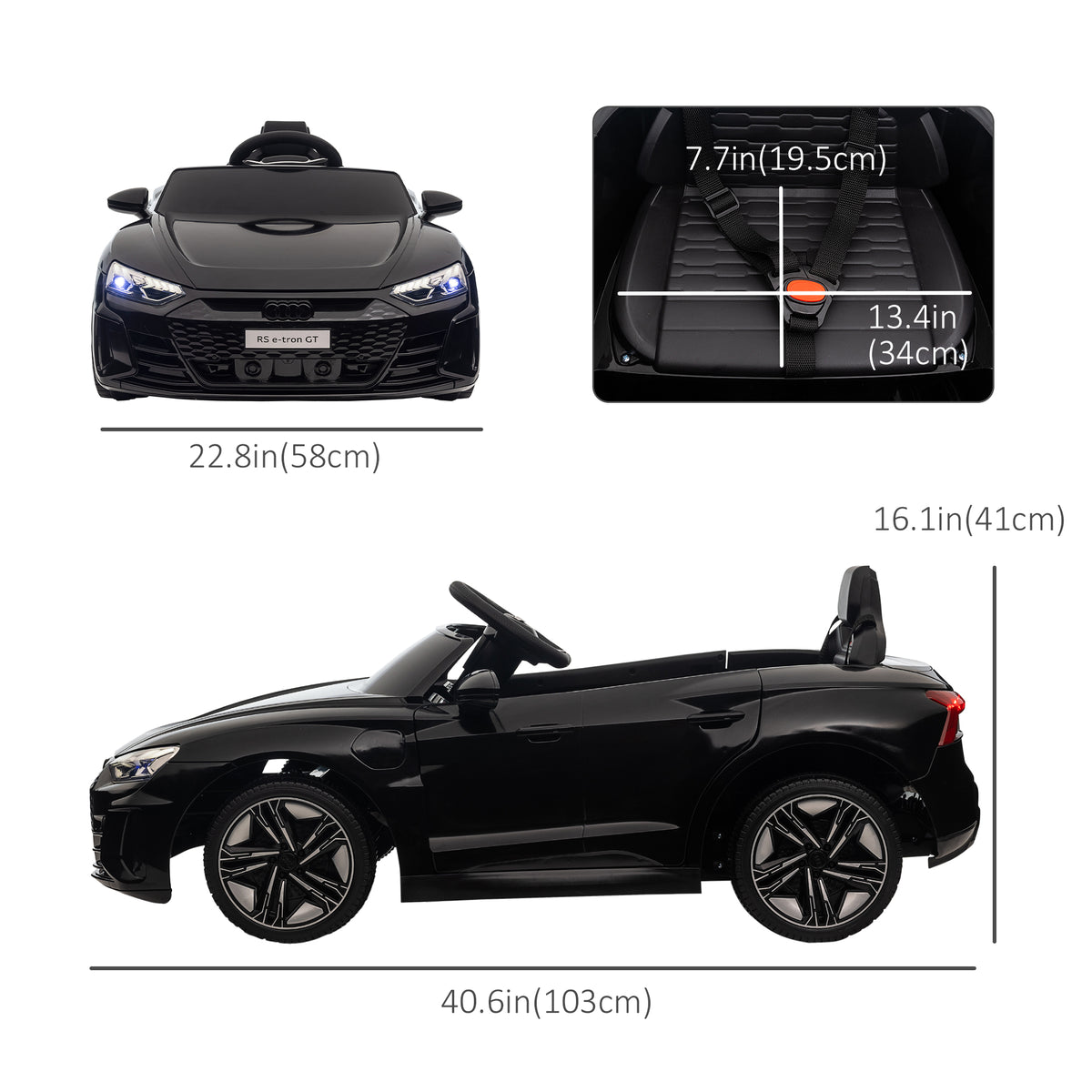Coche eléctrico para niños de 12 V con mando a distancia