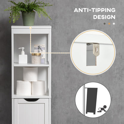 Mueble de baño estrecho autoportante con cajones