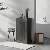 Tilt out trash bin cabinet with drawer