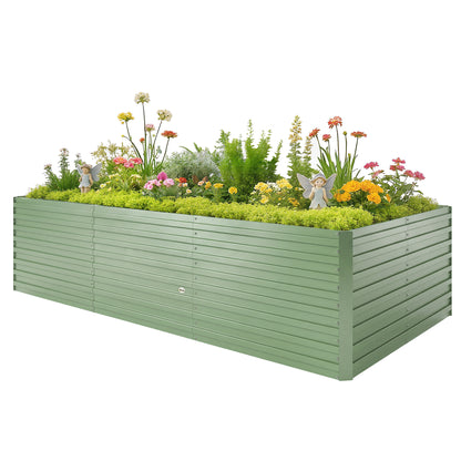 240x120x60cm Raised Garden Bed - Black Galvanized Planter