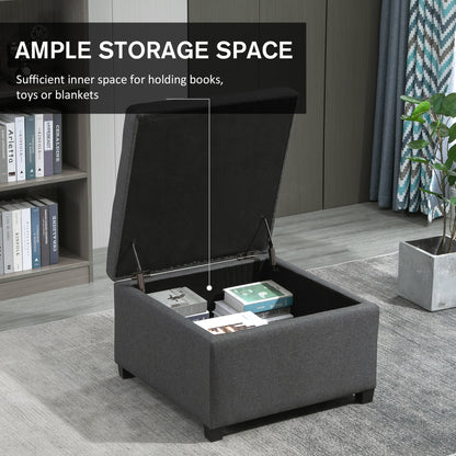 Tufted storage ottoman with upholstered bench seat