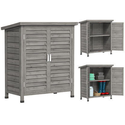 Wooden Garden Storage Shed with 2 Doors and Shelves