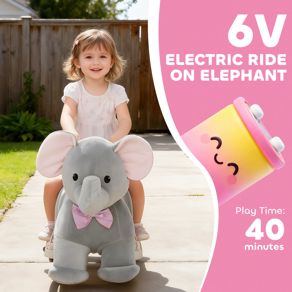 Kids Electric Elephant Ride on Toy