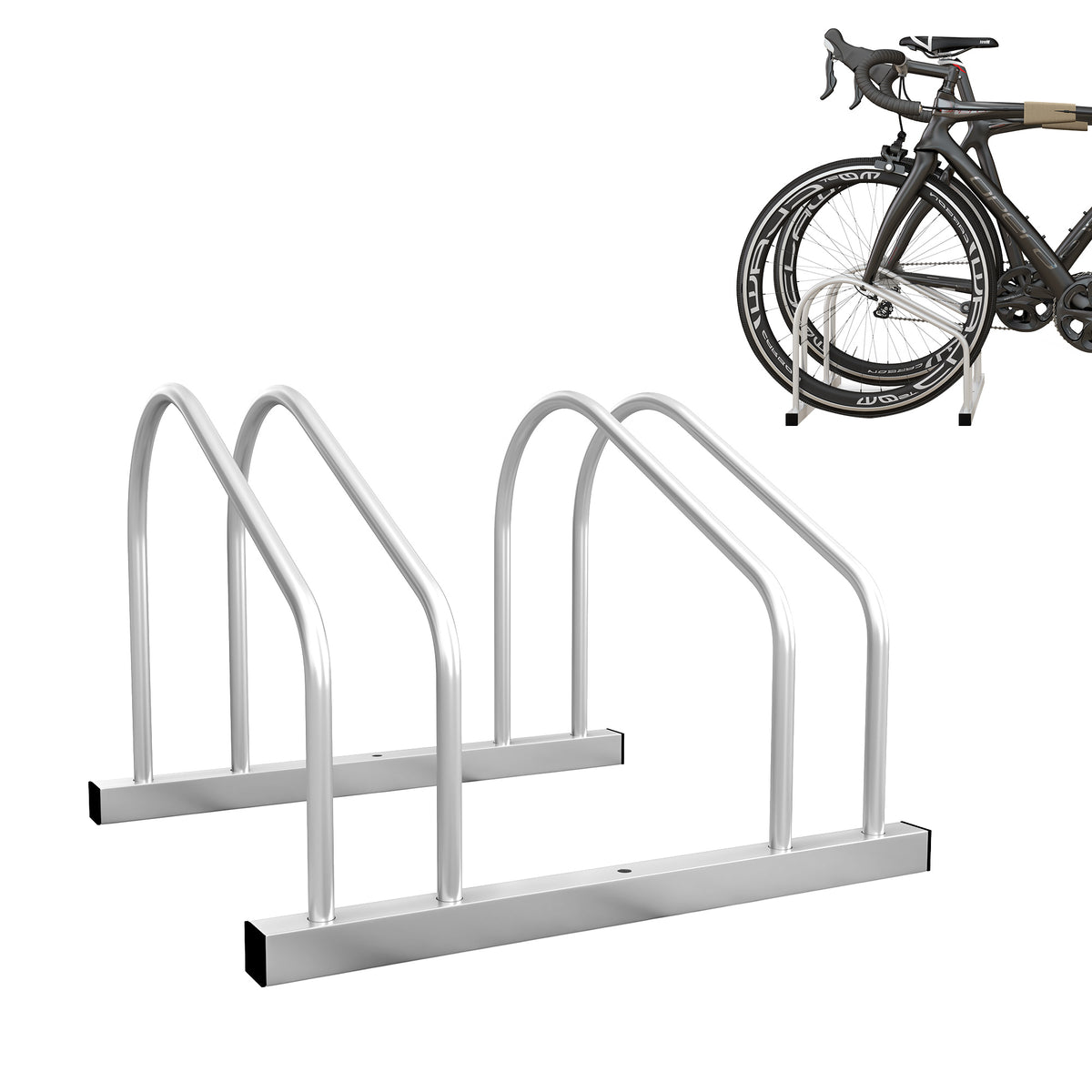 Soporte ajustable para 2 bicicletas — acero