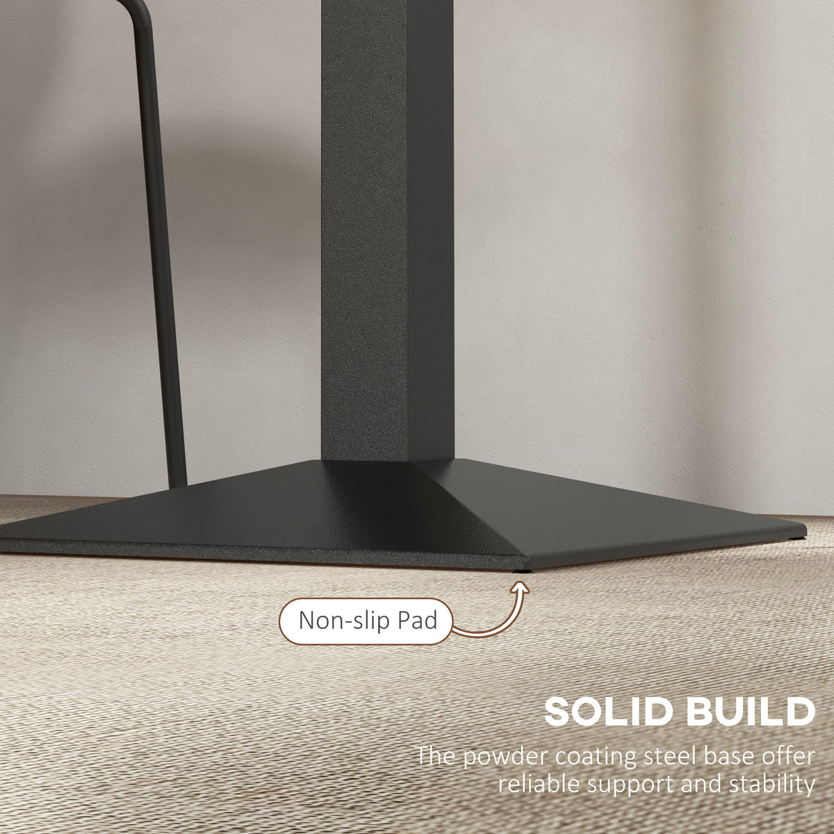 28" Square Dining Table Modern Steel Base