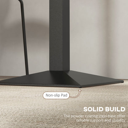 28" Square Dining Table Modern Steel Base