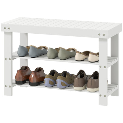 Bamboo shoe storage bench