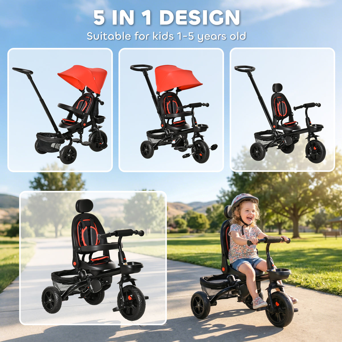 5-in-1 Growing Tricycle for Toddlers
