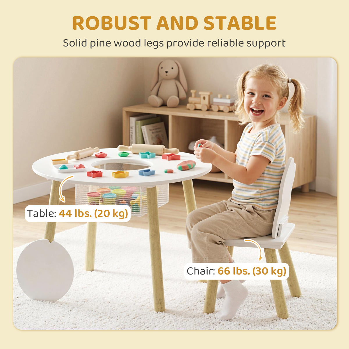 Kids Table and Cloud Chairs Set — Set of 3
