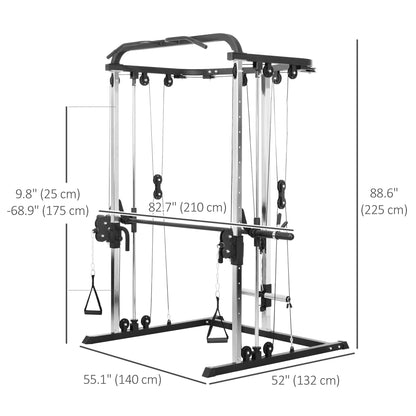 Máquina Smith multifunción con soporte para sentadillas y polea