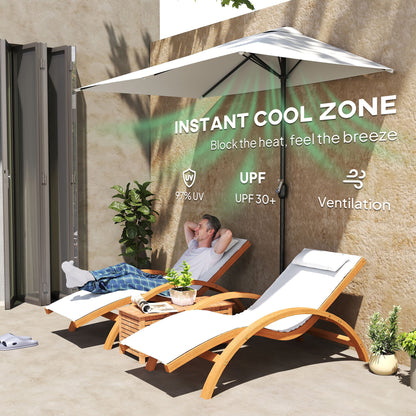 8 ft Half-Round Balcony Patio Umbrella with Crank