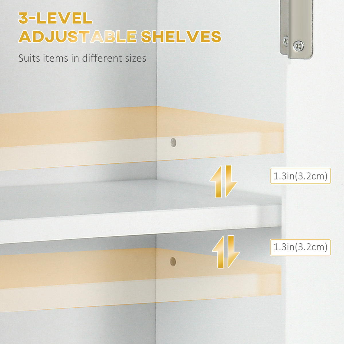 Bathroom Wall Cabinet with Adjustable Shelves