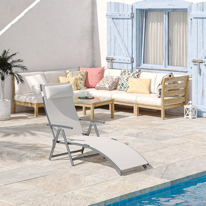 Tumbona plegable ajustable de acero — 7 posiciones