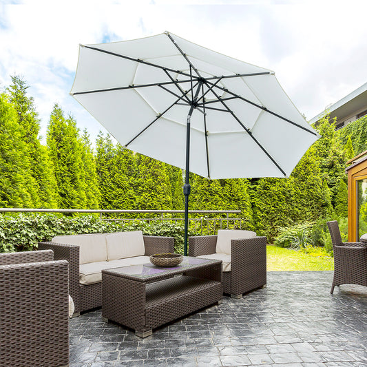 3-Tier Patio Umbrella with Crank and Tilt 9 ft