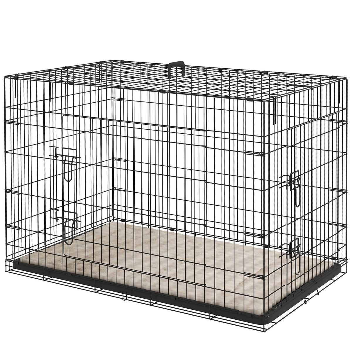 Folding Metal Dog Crate with Cushion