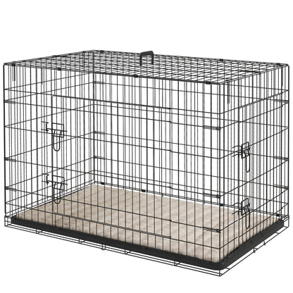 Folding Metal Dog Crate with Cushion