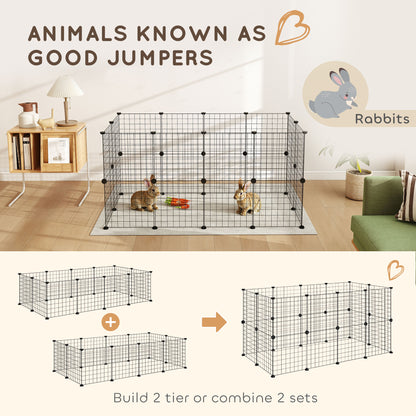 Modular Pet Playpen 12 Panels Small Animals