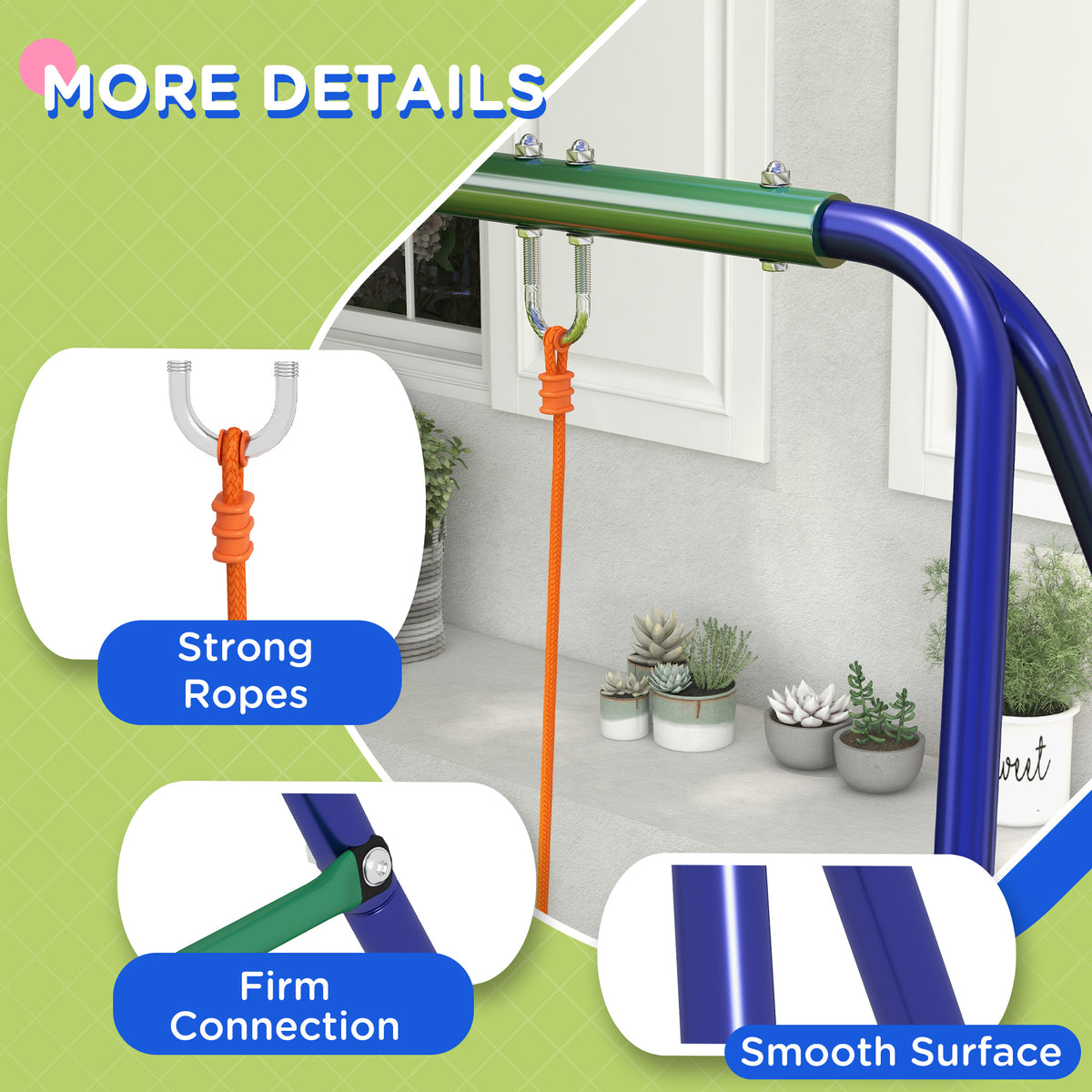 Kids outdoor swing set