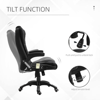 Sillón de oficina masajeante reclinable de respaldo alto giratorio