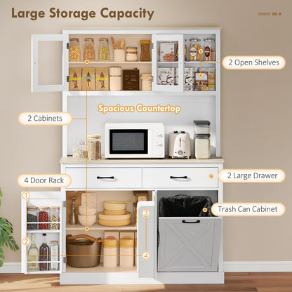 Kitchen Pantry Cabinet with Charging Station 26 L