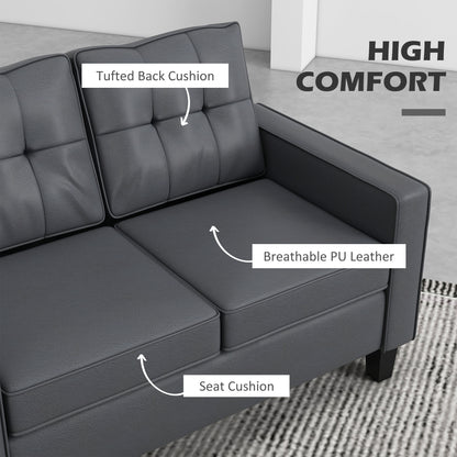 2-Seater Loveseat Faux Leather 51 inches