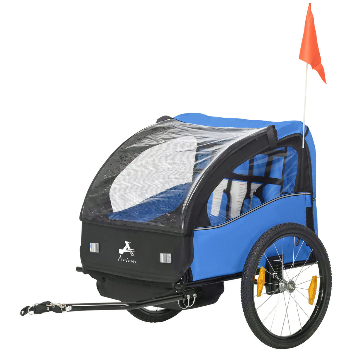 Remolque de bicicleta para dos niños con ruedas de 51 cm