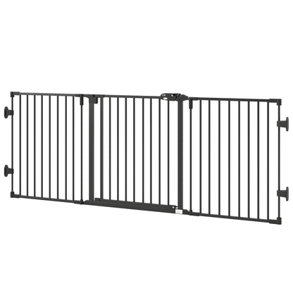 3-Panel Foldable Metal Dog Gate with Door