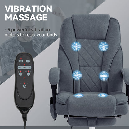 Silla de oficina de masaje reclinable con reposapiés ajustable