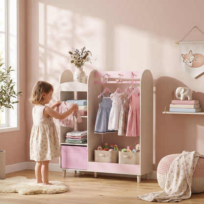 Perchero infantil con espejo luminoso y cajón