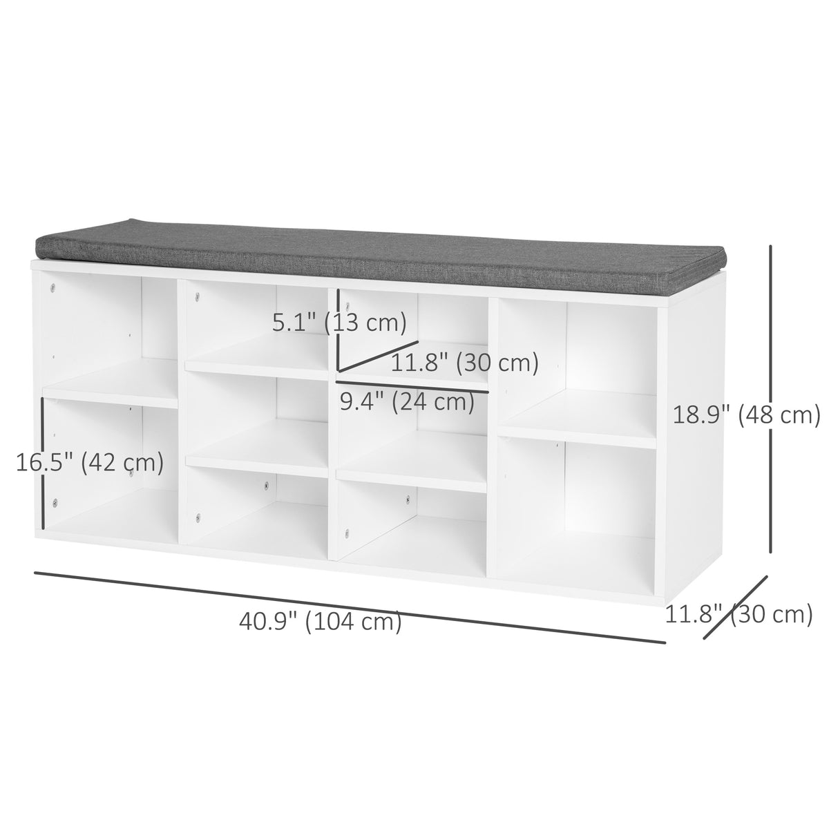 Upholstered shoe storage bench