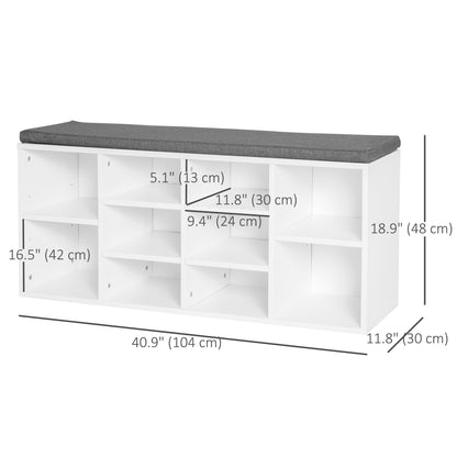 Upholstered shoe storage bench