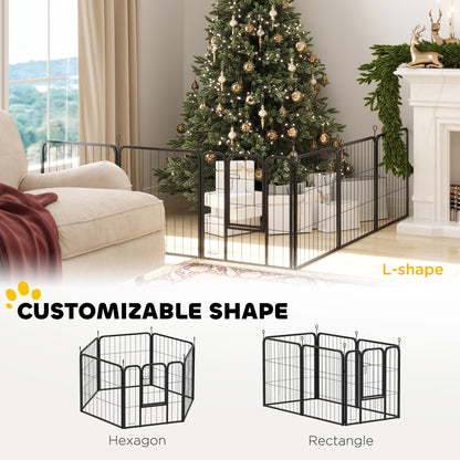 Dog Playpen 6 Panels Steel — portable