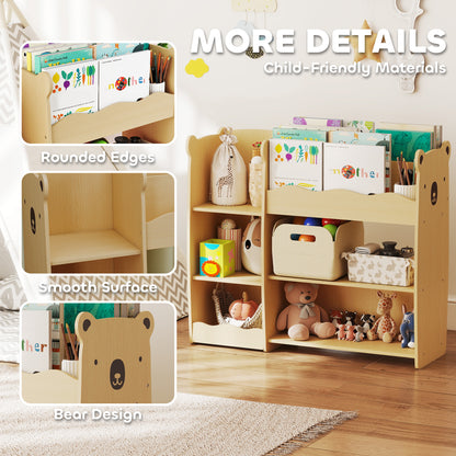 Kids Bookshelf and Montessori Toy Storage Organizer