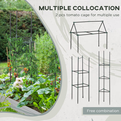 Jardinera elevada de 180 cm con 2 jaulas para tomates