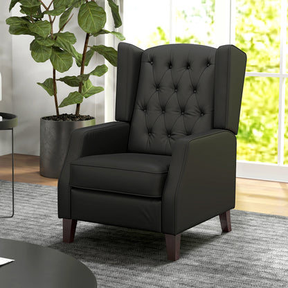 Sillón auxiliar de cuero sintético con relleno grueso — caqui