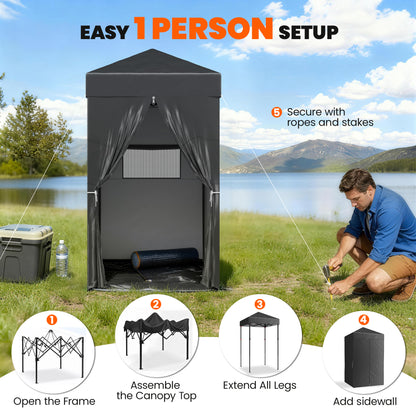 Compact Pop-Up Privacy Canopy Tent UPF 50+