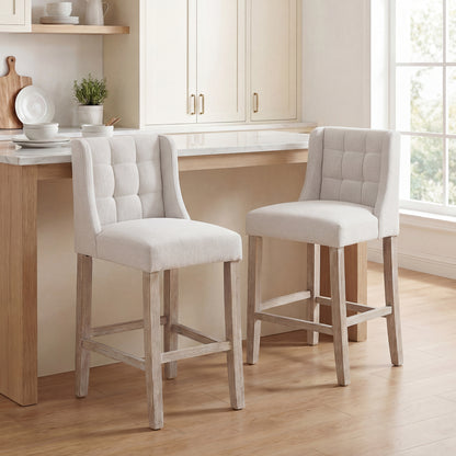 Tufted Counter Bar Stools Set of 2